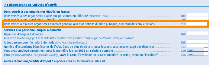 don association impot